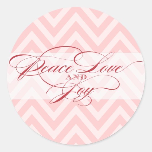 Peace Liebe Joy | Script Holiday Umschlag Aufklebe Runder Aufkleber (Vorderseite)