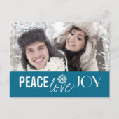 Peace Liebe Joy Sky Snowflake Holiday Postkarten (Vorderseite)