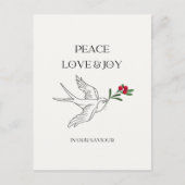 Peace Liebe Joy Snowbird Christmas Post Postkarte (Vorderseite)