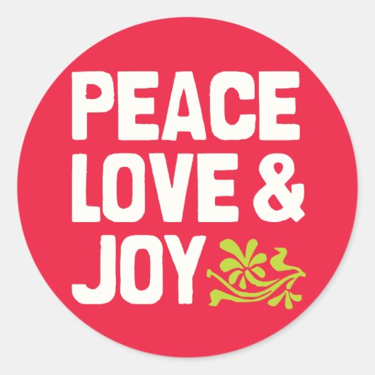Peace Liebe & Joy Stickers (Vorderseite)