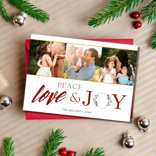 Peace Liebe Joy Three Foto Family Weihnachten