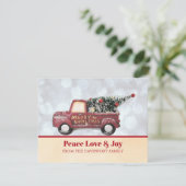 Peace Liebe & Joy Toy Truck Frohe Weihnachten (Stehend Vorderseite)
