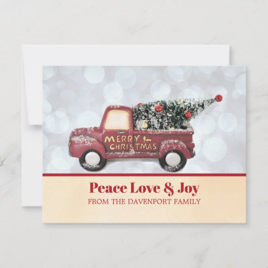 Peace Liebe & Joy Toy Truck Frohe Weihnachten (Vorderseite)