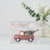 Peace Liebe & Joy Toy Truck Frohe Weihnachten (Stehend Vorderseite)