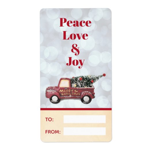 Peace Liebe & Joy Toy Truck Frohe Weihnachten (Vorne)