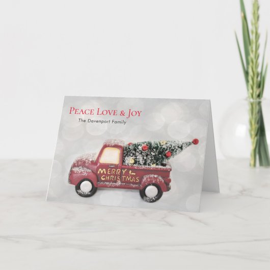 Peace Liebe & Joy Toy Truck Frohe Weihnachten (Vorderseite)