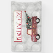 Peace Liebe & Joy Toy Truck Frohe Weihnachten Banner (Vertikal)