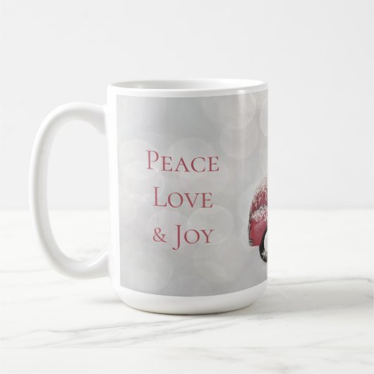 Peace Liebe & Joy Toy Truck Frohe Weihnachten Kaffeetasse (Links)