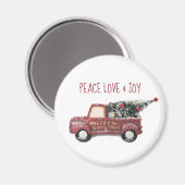 Peace Liebe & Joy Toy Truck Frohe Weihnachten Magnet (Vorderseite/Rückseite)