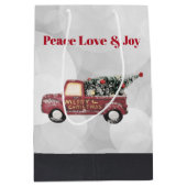 Peace Liebe & Joy Toy Truck Frohe Weihnachten Mittlere Geschenktüte (Vorderseite)