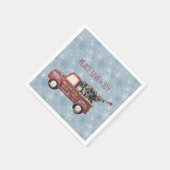 Peace Liebe & Joy Toy Truck Frohe Weihnachten Serviette (Ecke)