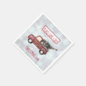 Peace Liebe & Joy Toy Truck Frohe Weihnachten Serviette (Ecke)