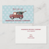 Peace Liebe & Joy Toy Truck Frohe Weihnachten Visitenkarte (Vorne/Hinten)