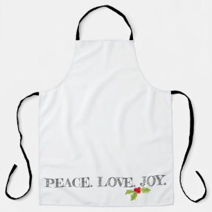 Peace Liebe Joy Typografy Holly Weihnachts-Schürze Schürze