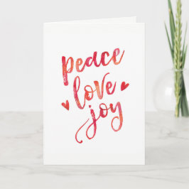 Peace Liebe joy typography Christmas Card Feiertagskarte