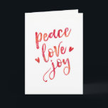 Peace Liebe joy typography Christmas Card Feiertagskarte<br><div class="desc">Peace Liebe joy typography Christmas card ist ein elegantes und dennoch modernes Design. Fügen Sie Ihre eigenen personalisierten Gruß auf der Innenseite.</div>
