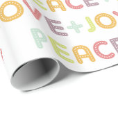 PEACE LIEBE JOY TYPOGRAPHY URLAUB FESTIVAL GESCHENKPAPIER (Rolleneckpunkt)