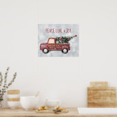 Peace Liebe & Joy w/RedToy Truck Frohe Weihnachten Poster (Küche)