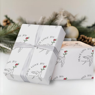 PEACE LIEBE JOY Weihnachtsfeiertag Snowbird Geschenkpapier