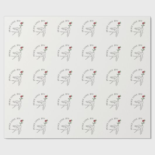 PEACE LIEBE JOY Weihnachtsfeiertag Snowbird Geschenkpapier (Flach)