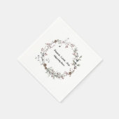 Peace Liebe joy winterberry rustic boho Wildblumen Serviette (Ecke)