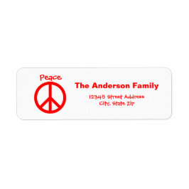 Peace, Liebe, Joypeace Sign - Adressetikett