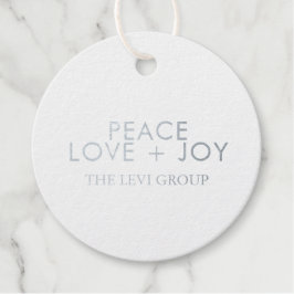 Peace Liebe Joytypografie Weihnachtskreislauf Silv Geschenkanhänger