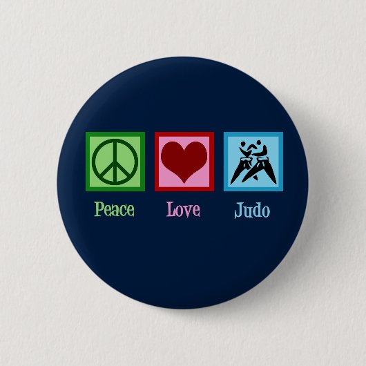 Peace Liebe Judo Button (Vorderseite)