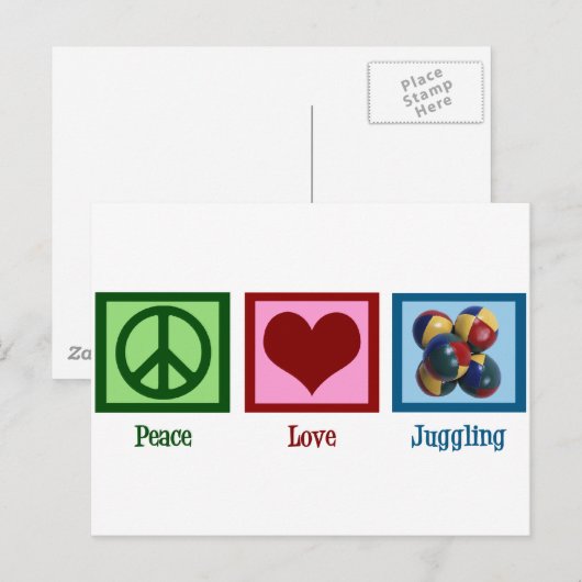 Peace Liebe Juggling Postkarte (Vorne/Hinten)