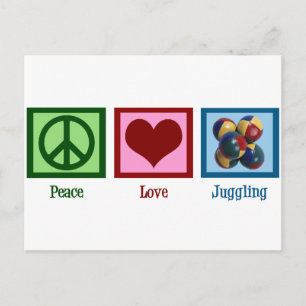 Peace Liebe Juggling Postkarte