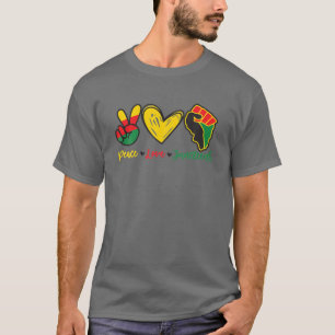 Peace Liebe Junenth Pride Black Girl Black Queen T-Shirt