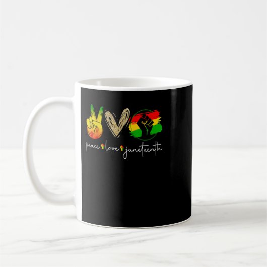 Peace Liebe Juneteenth Finger Heart Hand Unabhängi Kaffeetasse (Links)