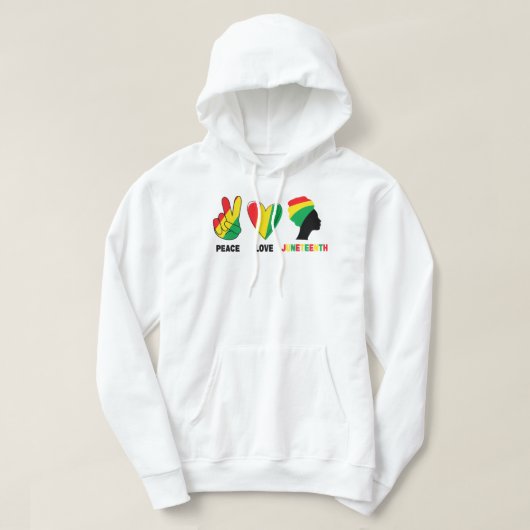 Peace Liebe Juneteenth Pride Black Girl Black Quee Hoodie (Design vorne)