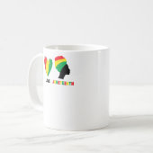 Peace Liebe Juneteenth Pride Black Girl Black Quee Kaffeetasse (Vorderseite Links)