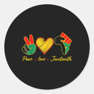 Peace Liebe Juneteenth Pride Black Girl Black Quee Runder Aufkleber