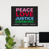 Peace Liebe Justice GINSBURG Poster (Heimbüro)