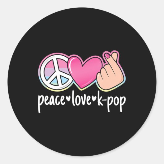 Peace Liebe K-Pop Niedlich Kpop Music Anime Lover Runder Aufkleber (Vorderseite)