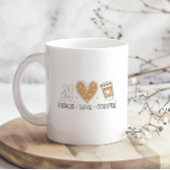 Peace Liebe Kaffee I Liebe Kaffee Zitat Funny Happ Kaffeetasse