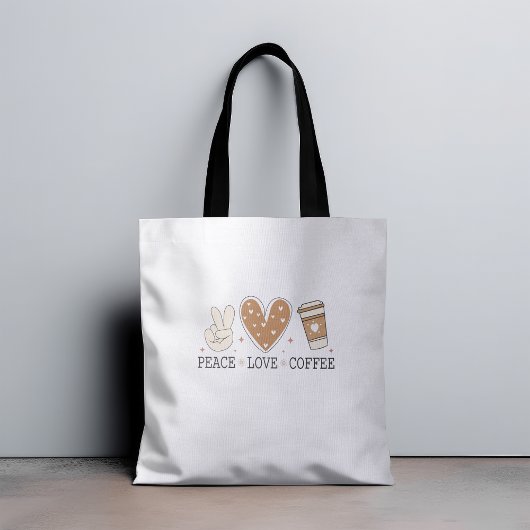 Peace Liebe Kaffee I Liebe Kaffee Zitat Funny Happ Tasche