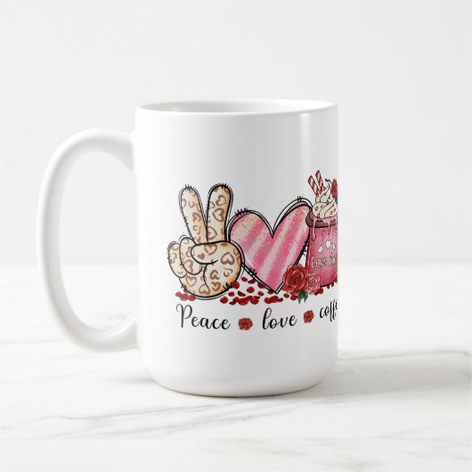 Peace Liebe Kaffee-Kaffee-Tasse Kaffeetasse (Links)
