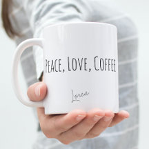 Peace Liebe Kaffee Personalisiert Minimalistisch