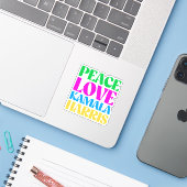 Peace Liebe Kamala Harris Aufkleber (Laptop mit iPhone)