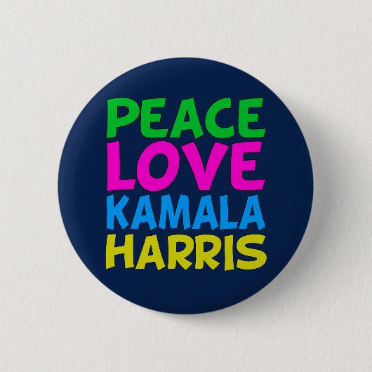 Peace Liebe Kamala Harris Button (Vorderseite)