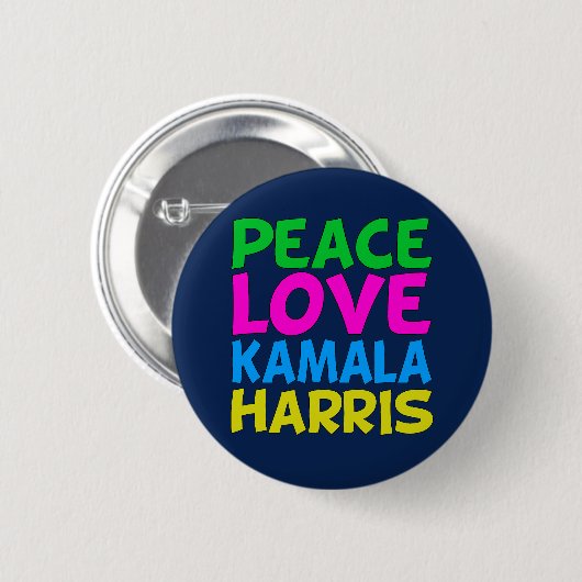 Peace Liebe Kamala Harris Button (Vorne & Hinten)