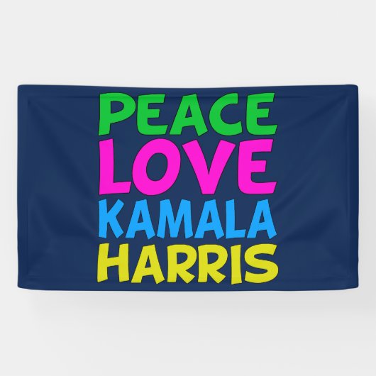 Peace Liebe Kamala Harris Niedlich Blue Banner (Horizontal)