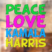 Peace Liebe Kamala Harris Niedliche Wahl Fensteraufkleber (Blatt 2)