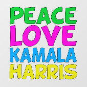 Peace Liebe Kamala Harris Niedliche Wahl Fensteraufkleber (Blatt)