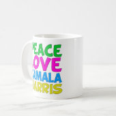Peace Liebe Kamala Harris Niedliche Wahl Kaffeetasse (Vorderseite Links)