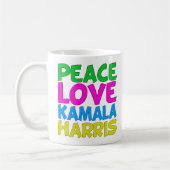 Peace Liebe Kamala Harris Niedliche Wahl Kaffeetasse (Links)