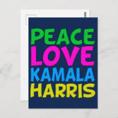 Peace Liebe Kamala Harris Postkarte (Vorne/Hinten)